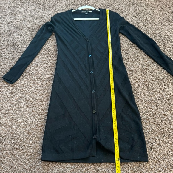 Ralph Lauren Black Label 100% Silk Long Cardigan Duster Semi Sheer Buttons S - Picture 10 of 13